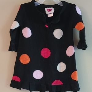 Black polka dot sweater dress